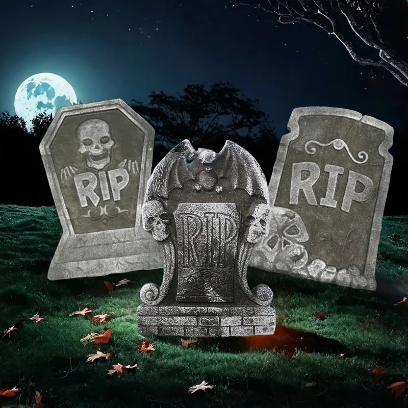 Halloween Foam Tombstone with RIP Letters - Spooky Yard Graveyard Decoration