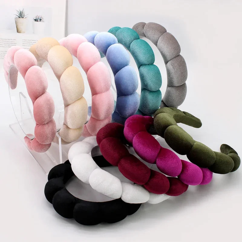 Velvet Spa Headband for Face Washing & Makeup Removal, Wide Padded Hair Accessory