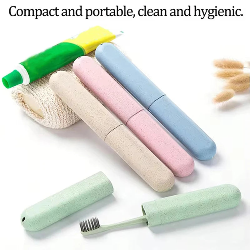 Portable Travel Toothbrush Holder with Cover for Camping Home School - Lightweight & Bacteria-Resistant