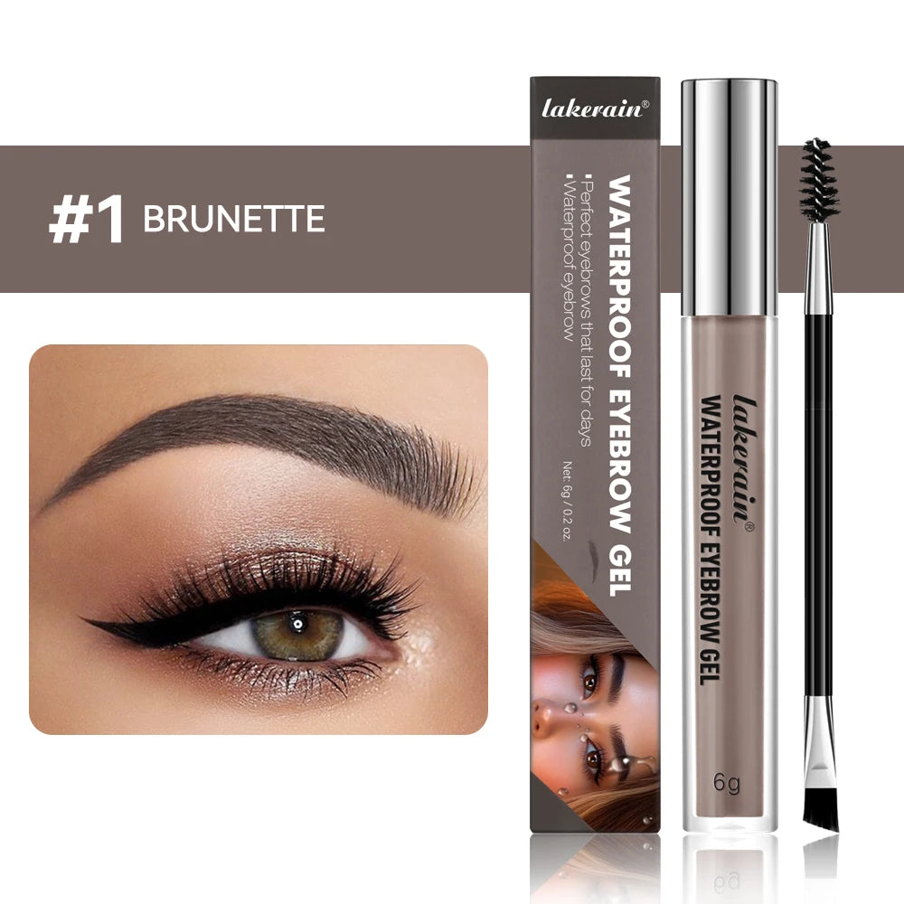 Waterproof Eyebrow Gel - Long-Lasting, Highly Tinted, Sweatproof, Double Head Makeup