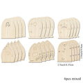 Wooden Fairy Door Craft Set for DIY Home Garden Decor - 6 Pieces