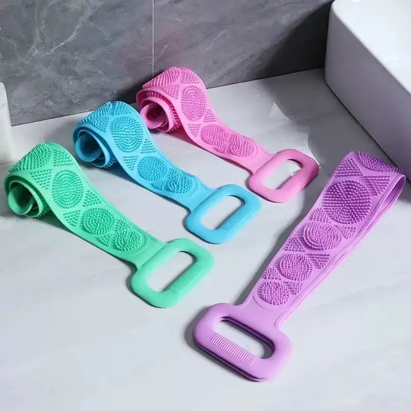 Silicone Body Scrub Brush Exfoliating Bath Sponge Back Brush Shower Cleansing Tool