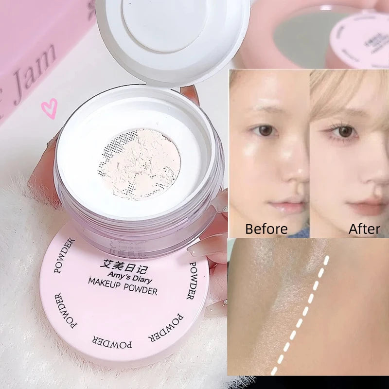 Loose Setting Face Powder - Matte Finish, Oil Control, Brightening, 12g - Transparent or Natural Shades