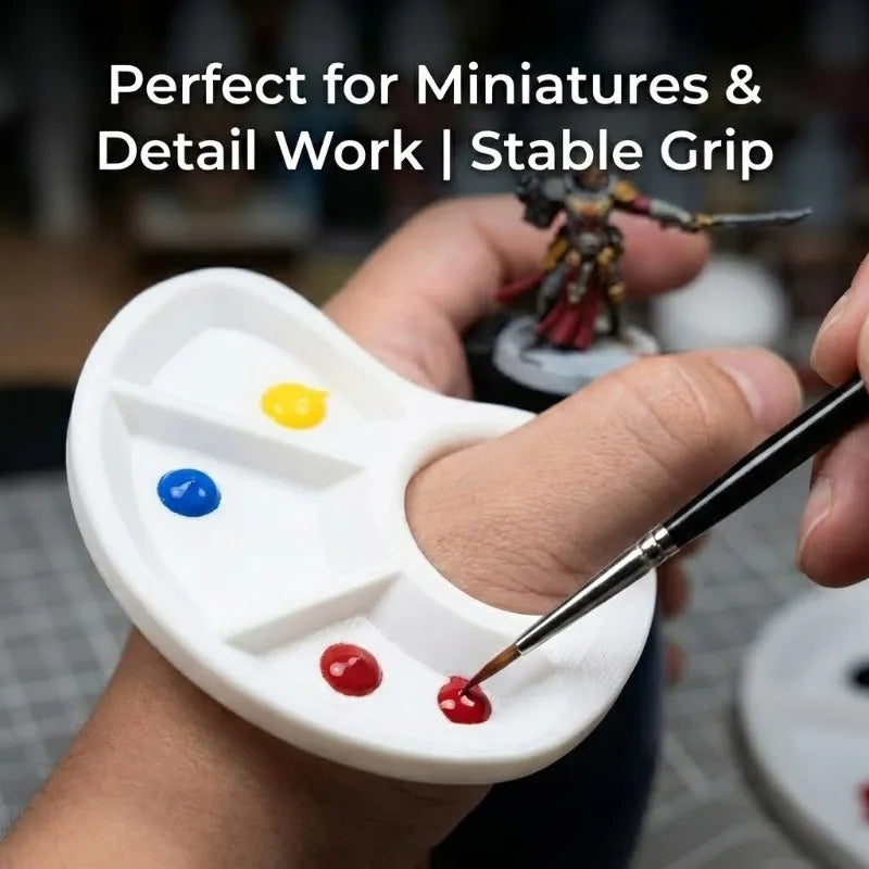 Portable Watercolor Acrylic Paint Palette with Thumb-Operated Color Mixing