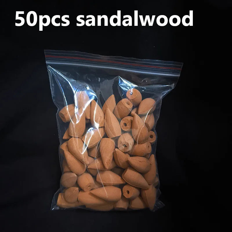 Natural Backflow Incense Cones 20/50/100pcs Bulk Sandalwood Lavender Scents