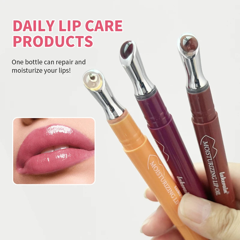 Moisturizing Lip Oil with Plumping & Shine - Nourishing Lip Care Gloss, Long Lasting