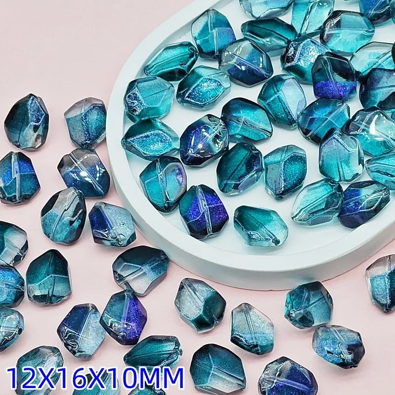 10Pcs Irregular Stone Shape Lampwork Glass Beads for Jewelry Making - Crystal Beads Wholesale