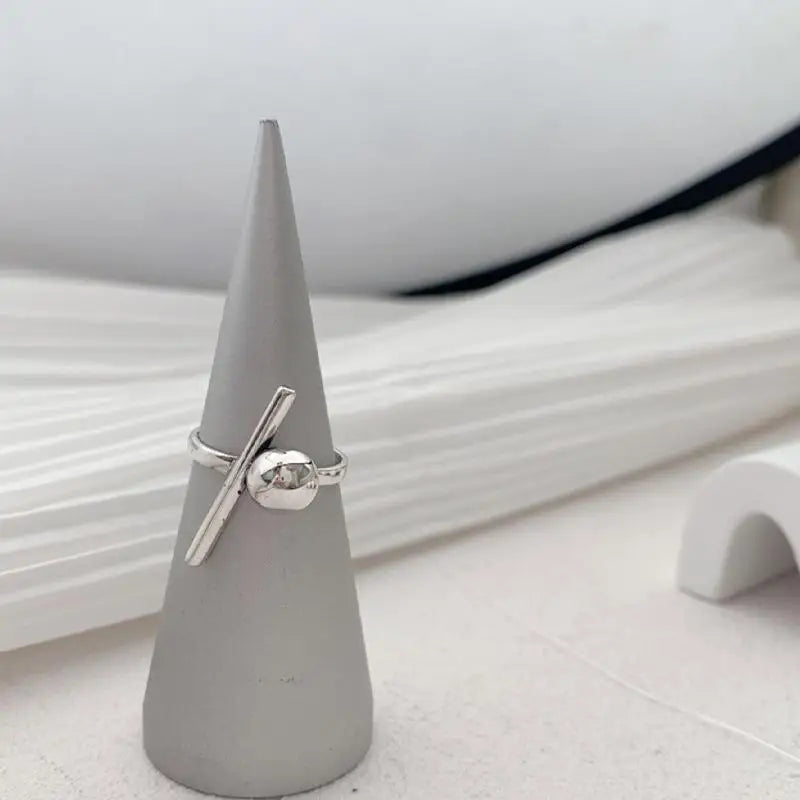 Sterling Silver Geometric Double Layer Rings for Party & Gift - Multiple Colors