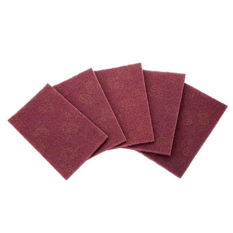 5Pcs Abrasive Hand Scouring Pads for Cleaning and Polishing - Green & Red