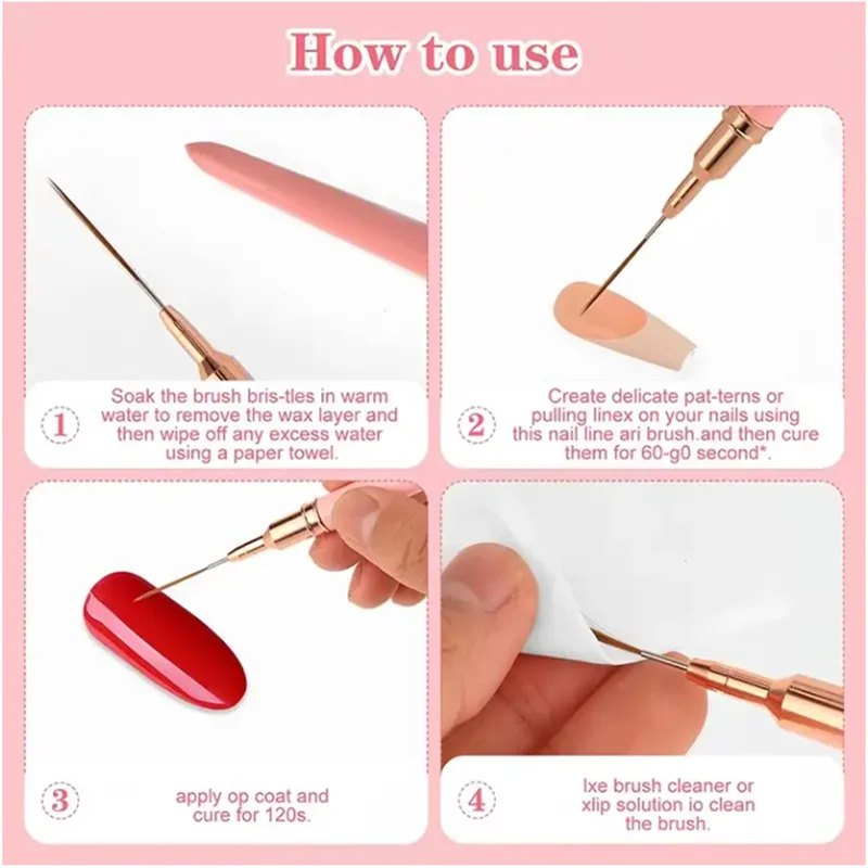 Professional Nail Art Liner Brush Set for Fine Detailing & French Designs