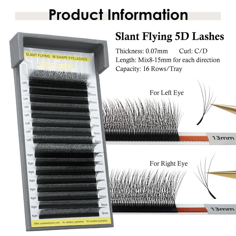 False Eyelashes Volume W-Shaped Fox Eye Lashes for Natural & Dramatic Looks