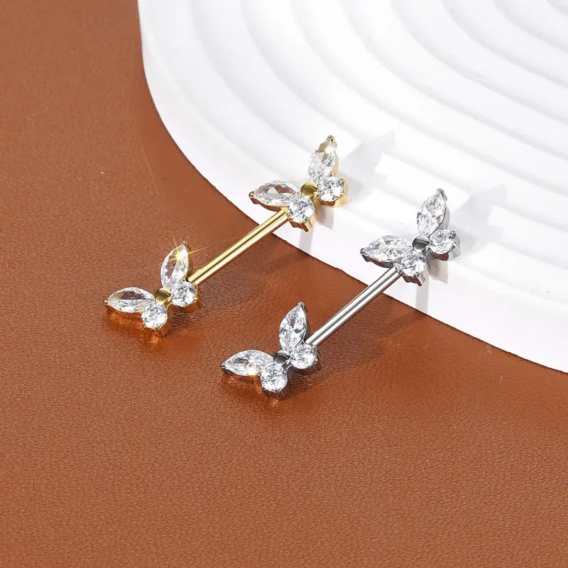 G23 Titanium Nipple Barbell Piercing Ring - Internally Threaded Body Jewelry