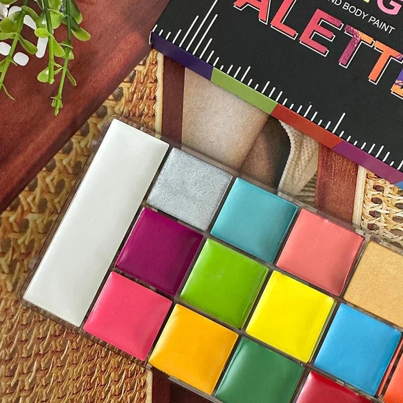 20-Color Oil-Based Face & Body Paint Set Non-Toxic Safe for Kids & Halloween