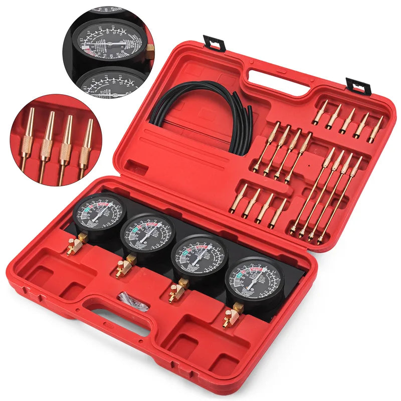 Carburetor Synchronizer Tool Set with 4 Vacuum Gauges for Motorcycle Maintenance