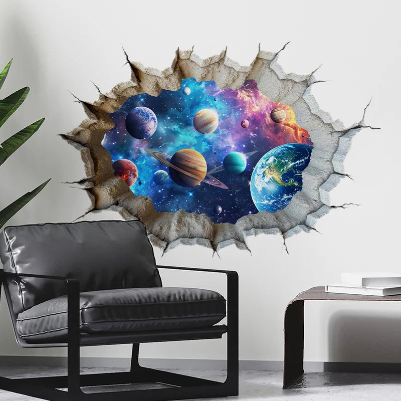 Space Planet Wall Sticker for Kids Bedroom Decor - Outer Space Theme