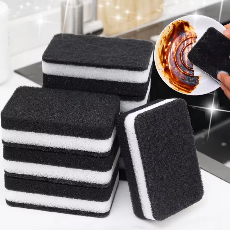 Double-Sided Dishwashing Sponge Stain Remover Kitchen Cleaning Cloth