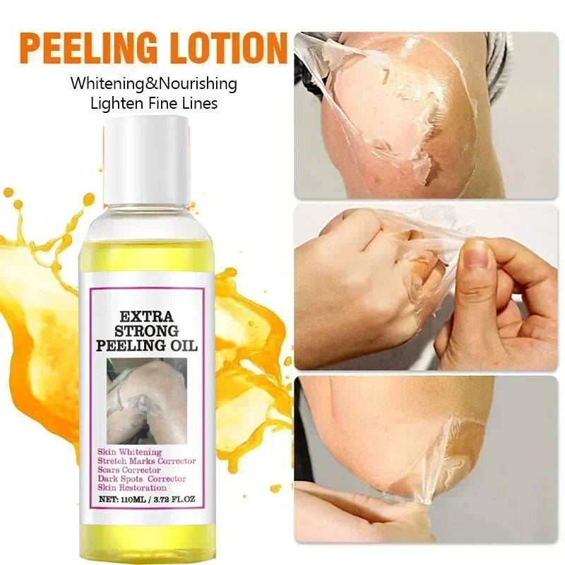 Organic Peeling Body Oil & Exfoliating Lotion for Dark Skin Brightening