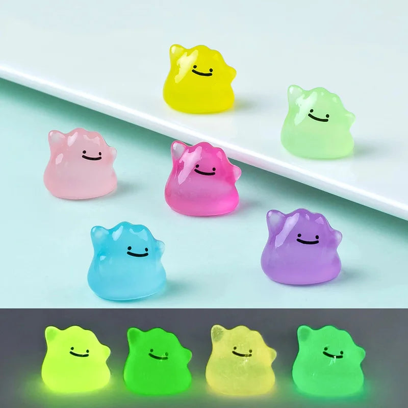 6pcs Luminous Monster Beads DIY Car & Home Decor Accessories Cute Figurines