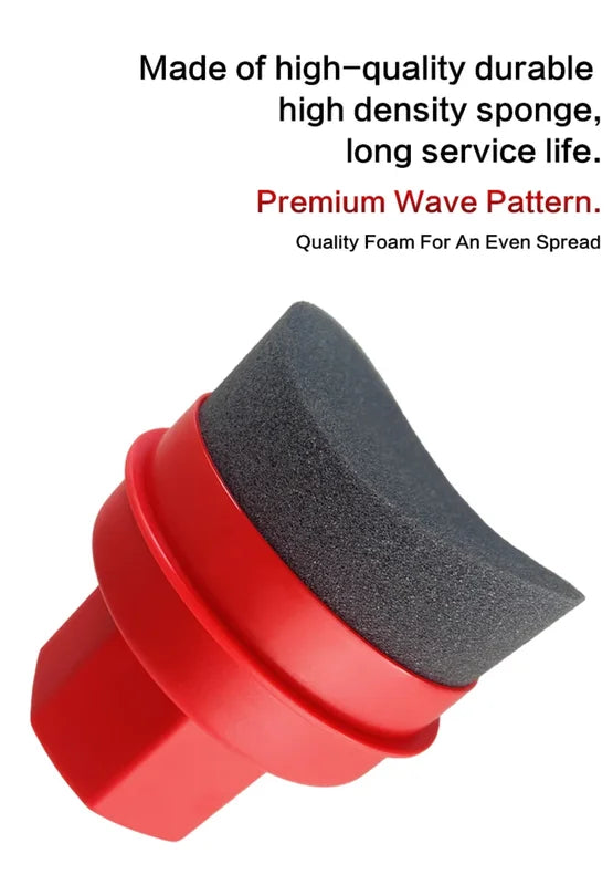 Car Tire Waxing Sponge with Lid - Curved Applicator Pad for Vehicle Detailing