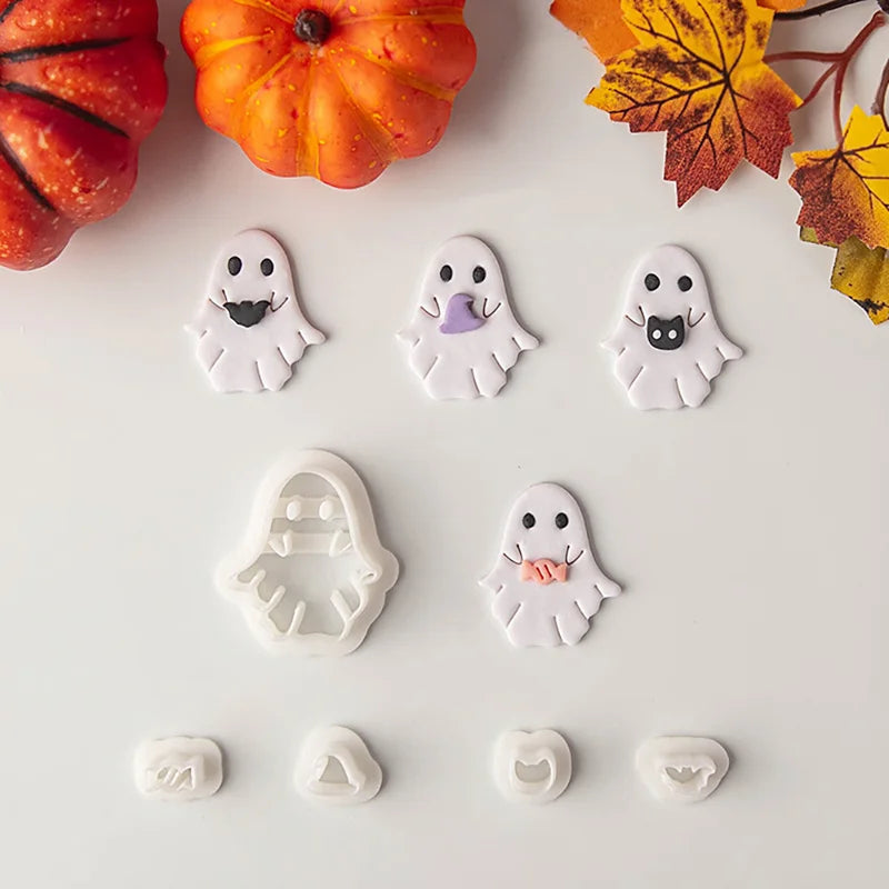 Halloween Ghost Polymer Clay Cutter Mold for DIY Mini Decorations & Earrings