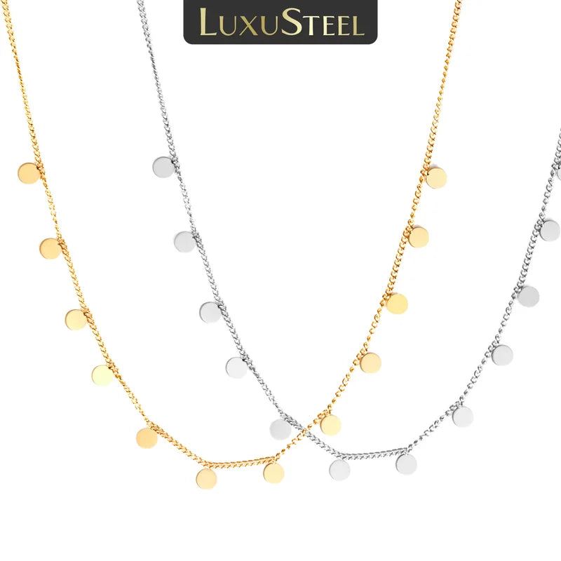 Dainty Pendant Choker Necklace for Women Girls Stainless Steel Jewelry