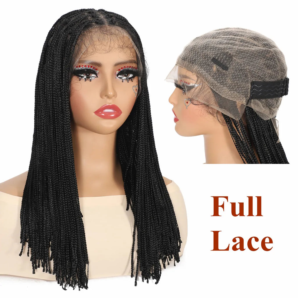 Full Lace Wigs for Black Women Knotless Braided Hair with Baby Hair - Multiple Colors & Lengths