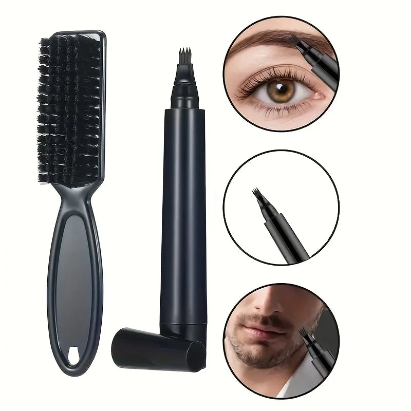 Beard Filling Pen Kit for Thicker Look Waterproof Hair Color Shaping Tool