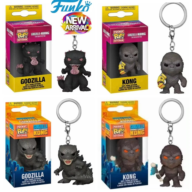 2024 New Funko Movie Vinyl Keychains - Godzilla vs Kong Collectible Toys with Box