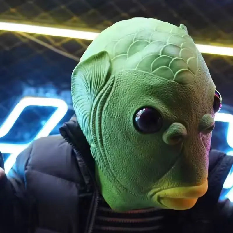 Funny Fish Head Mask for Halloween Costume Party - Monster & Fish Headgear