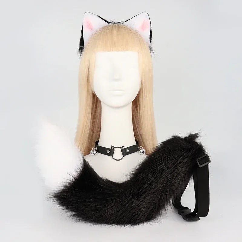 Halloween Cosplay Fox Tail Fox Ears Keychain Costume Accessories Set