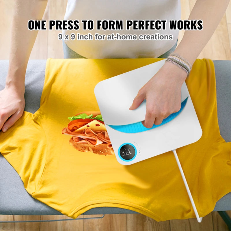 Portable Heat Press Machine 9x9/12x10 Inch for DIY Shirt Printing Sublimation Transfer