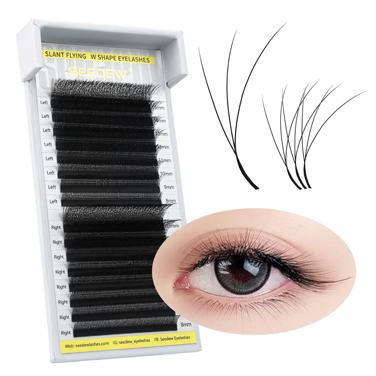False Eyelashes Volume W-Shaped Fox Eye Lashes for Natural & Dramatic Looks