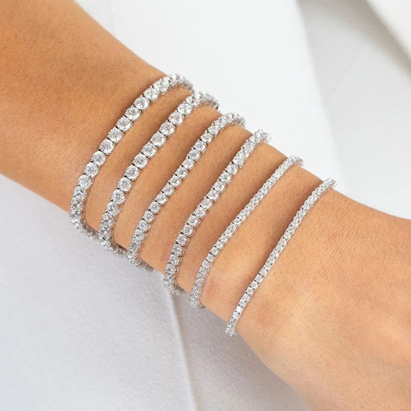 Geometric Square Zircon Bracelet for Women Men - Stainless Steel Jewelry Gift