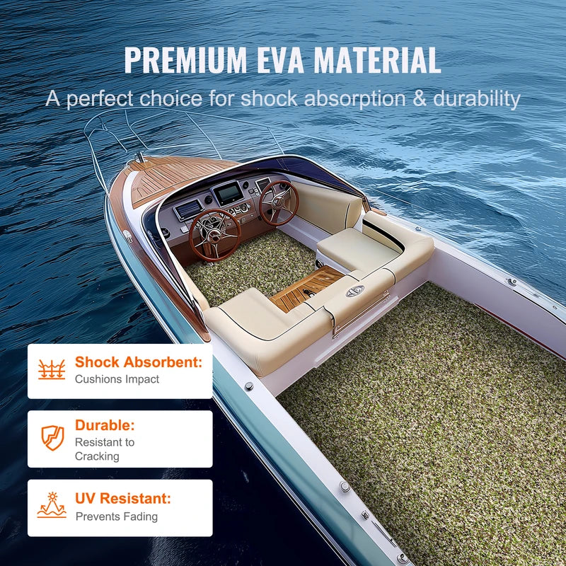 Marine EVA Foam Boat Flooring Non-Slip Self-Adhesive Decking - Waterproof & Shock-Absorbent