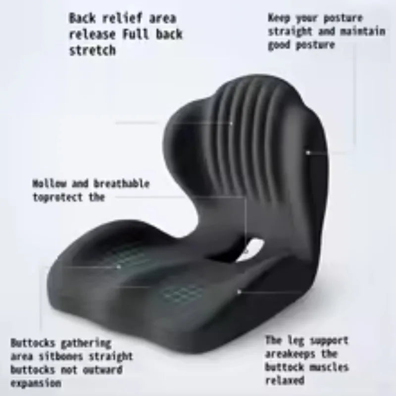 Memory Foam Lumbar Support Cushion - Ergonomic Back Pain Relief for Office & Car Seats
