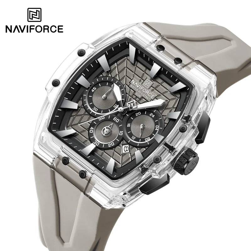Men's Multifunctional Waterproof Chronograph Watch with Luminous Hands - Silicone Strap