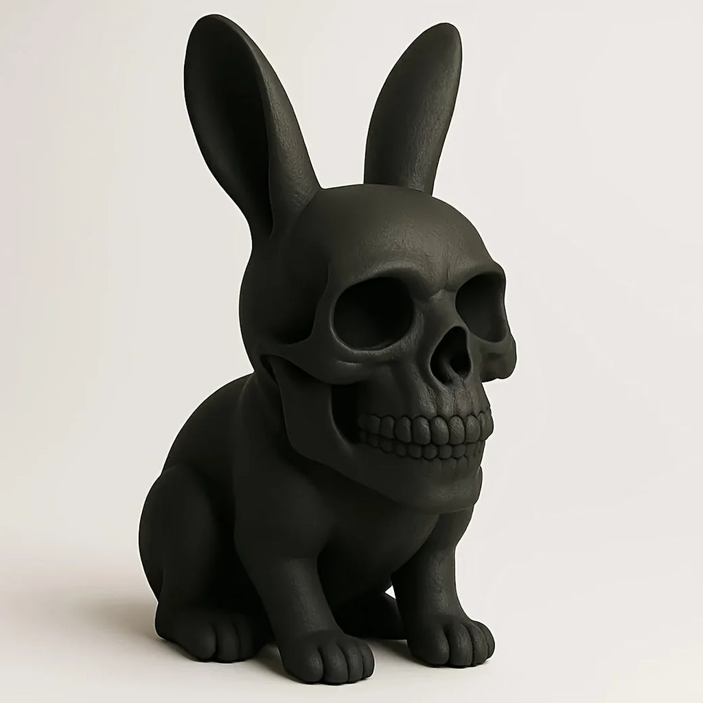 Punk Style Rabbit Skull Statue Halloween Easter Decor Gothic Home Ornament