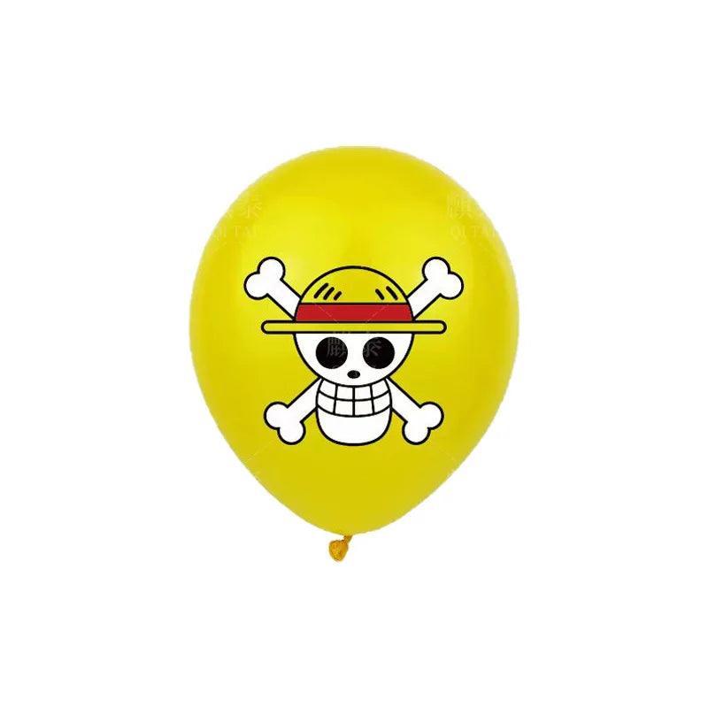 18Pcs Anime Themed Latex Balloons for Birthday Party Decorations - Luffy Character 12 Inch