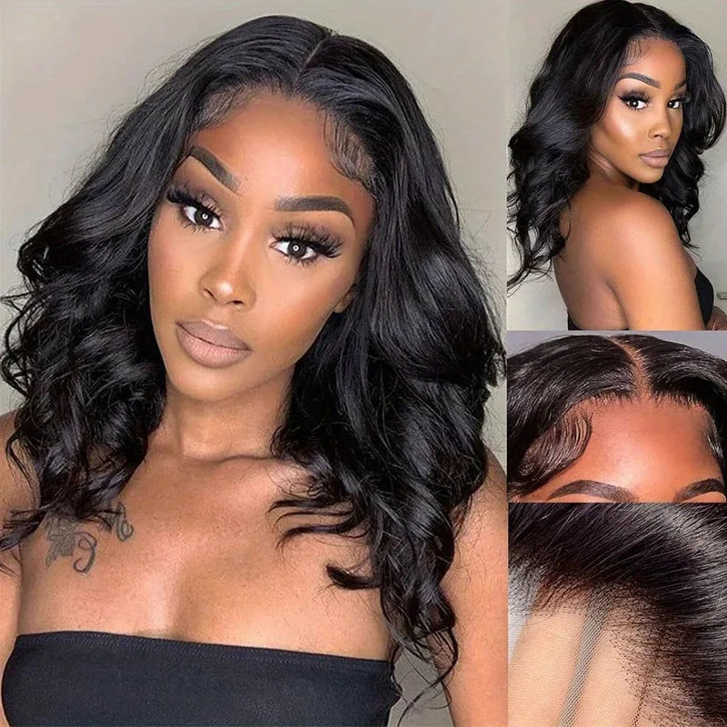 Brazilian Body Wave Bob Wig with HD Lace Frontal - Natural Human Hair, Preplucked Hairline, Multiple Lengths & Colors