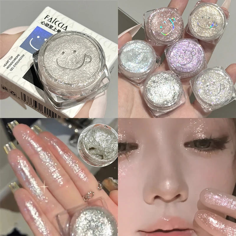 Sparkling Glitter Eyeshadow Gel - Brightening Pearly Highlighter & Contouring Makeup