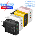 100W USB Type-C Fast Charging Wall Power Adapter Multi-Device Travel Charger