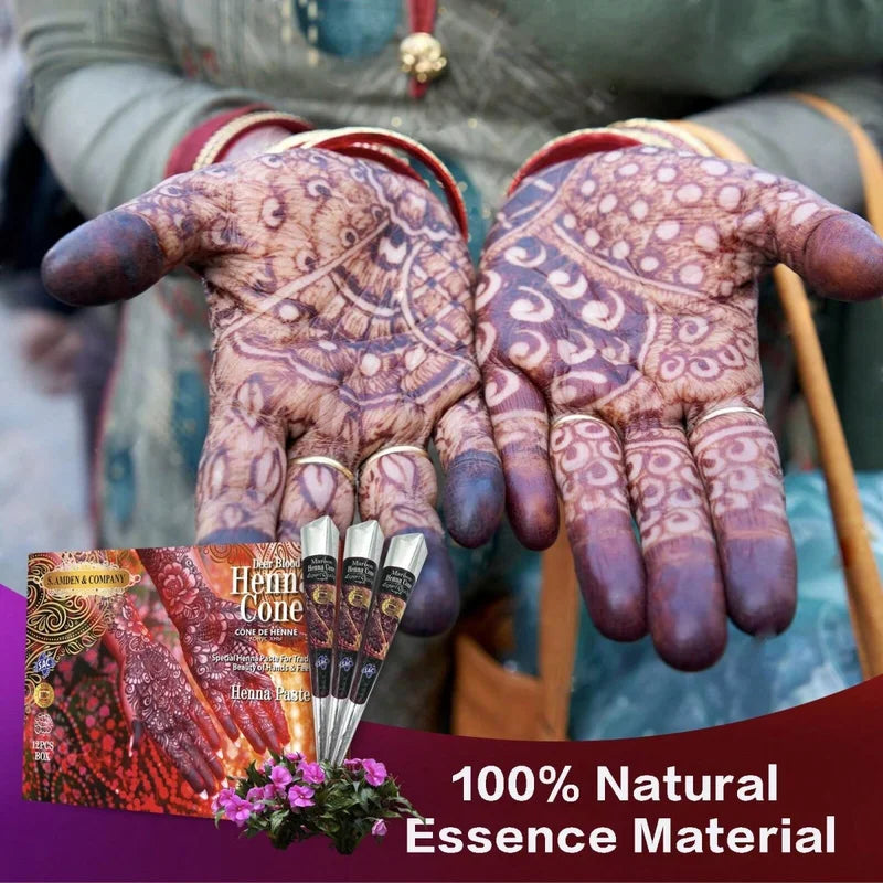 Festival Red Henna Cones for Body Art Waterproof Henna Paint - Creative Gift