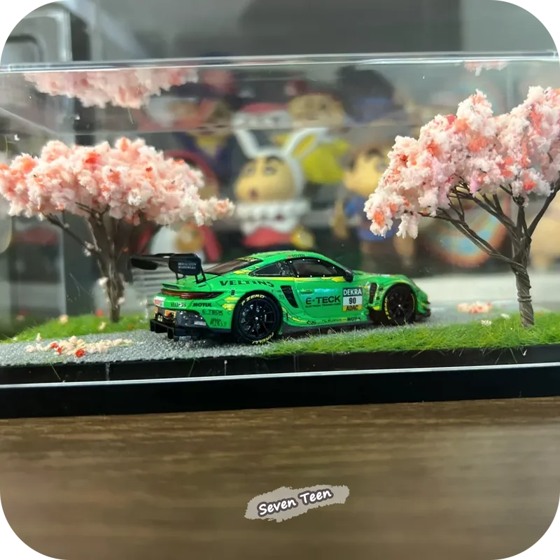 Cherry Blossom Scene Acrylic Display Box Mini Ornament Stand Home Decor Gift