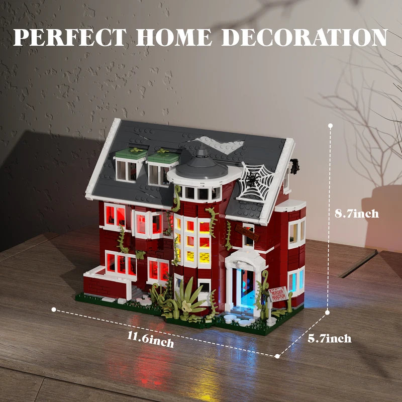 Haunted House Building Set with Lighting - Horror Movie Brick Toy for Adults