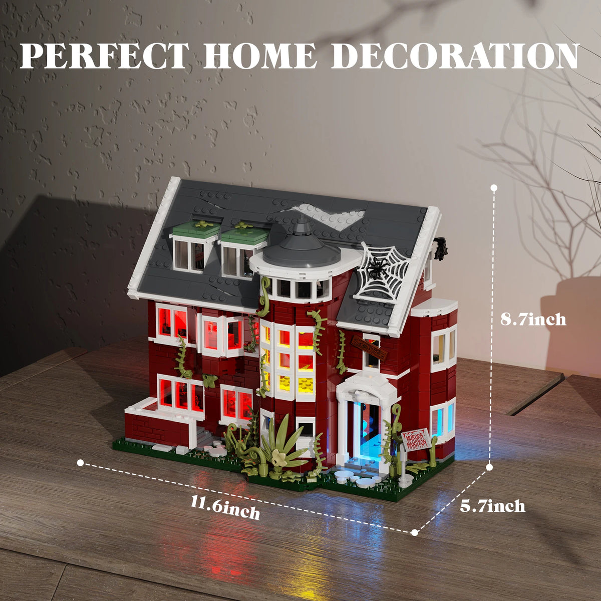 Haunted House Building Set with Lighting - Horror Movie Brick Toy for Adults