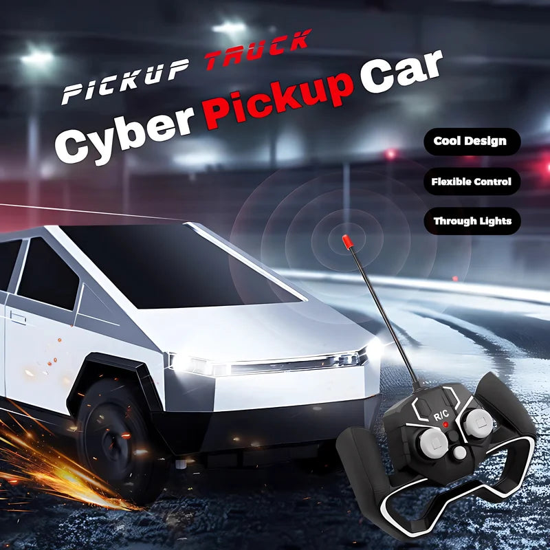 Remote Control Off-Road Truck - 4WD Wireless RC Car with LED Lights, 27MHz