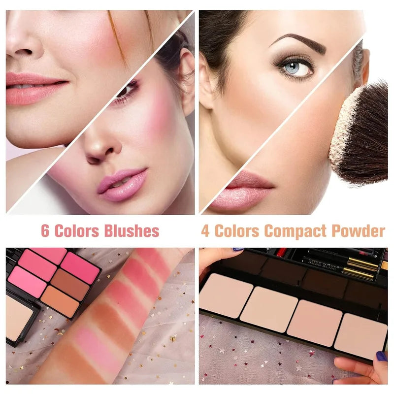 All-in-One Professional Makeup Kit with Eyeshadows Lipstick Blush & Mirror