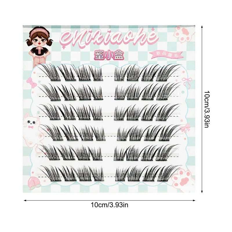 False Eyelash Clusters Natural Wispy Fluffy Lash Extensions with Reusable Spiky Spiky Effect