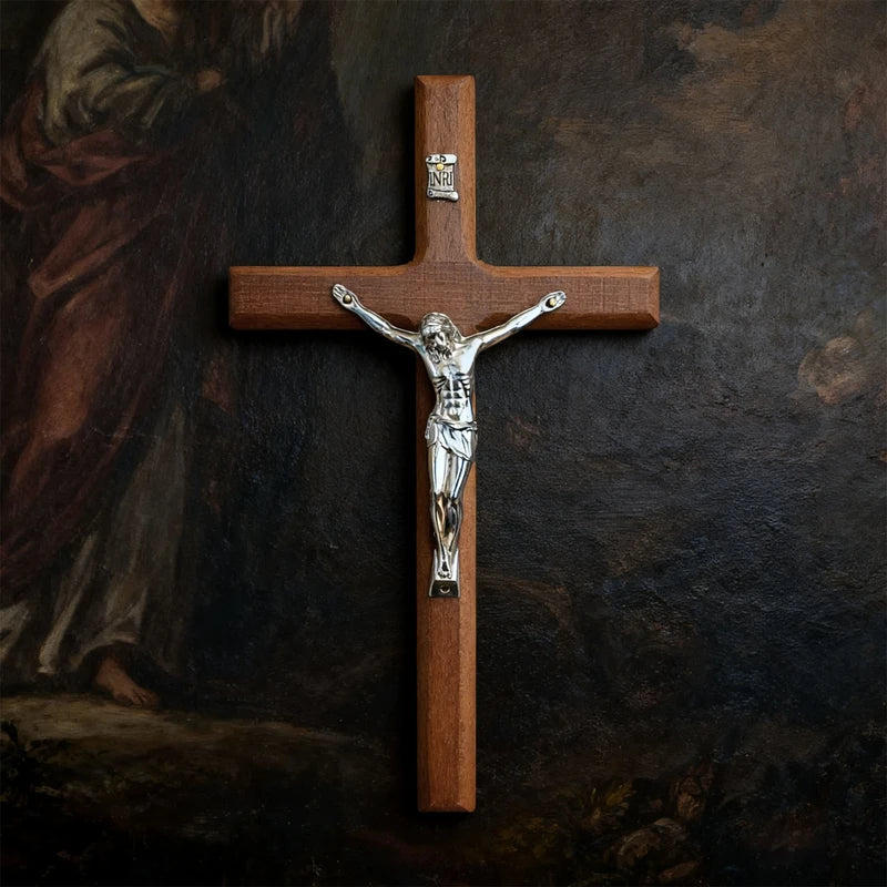 Hand Carved Wooden Cross Wall Hanging Religious Decor for Home & Gift