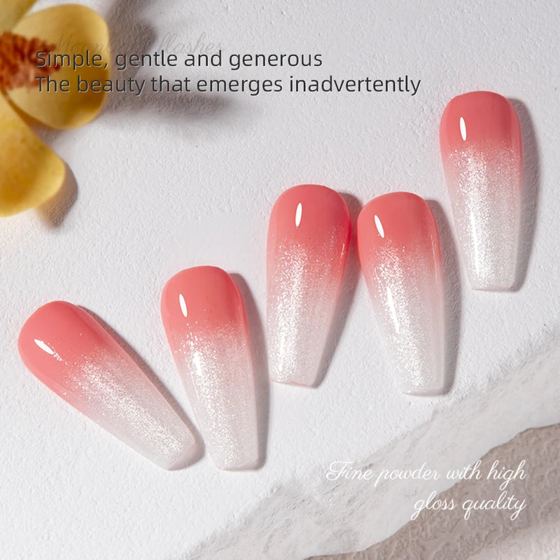 Milky White Glitter Gel Nail Polish - Sparkling UV LED Varnish for Summer
